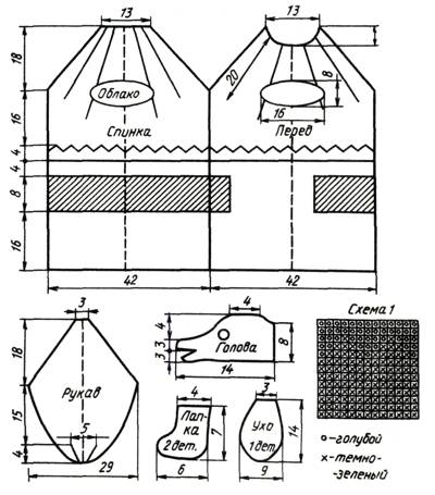 Схема вязания комбинезона для малышей