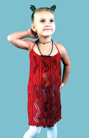 Детский ажурный вязаный сарафан